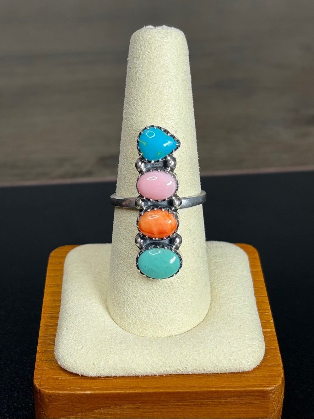 925 Sterling Silver Multi Gemstone Ring